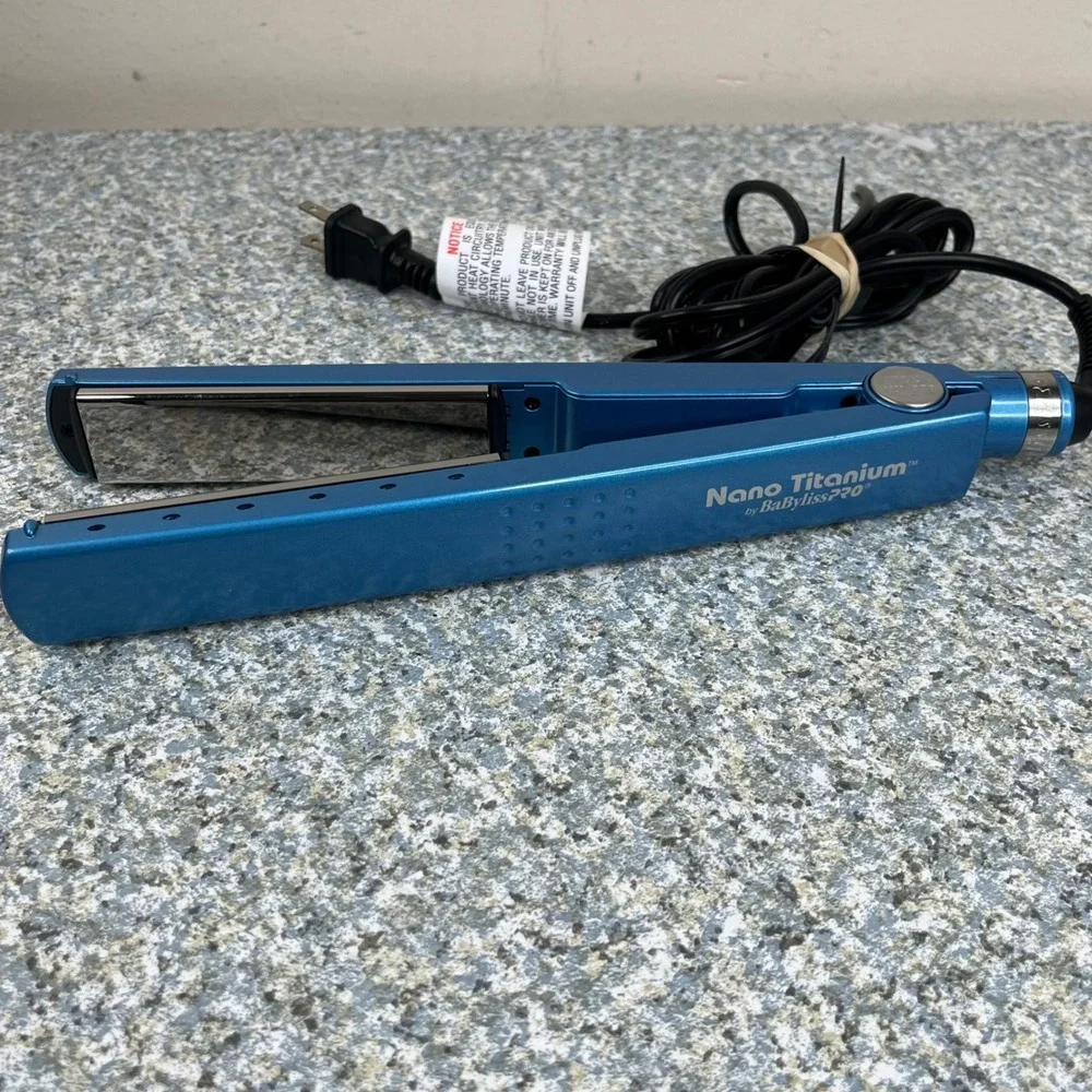 BaBylissPRO Hair Straightener Nano Titanium Flat Iron Blue 1